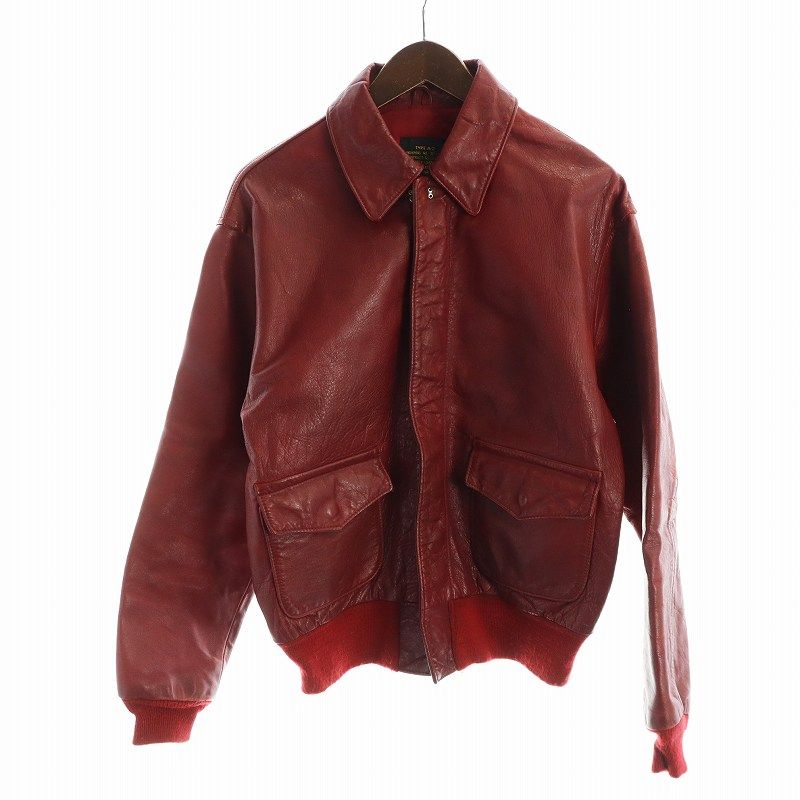 アヴィレックス AVIREX A-2 レザージャケット 馬革 長袖 ジップアップ