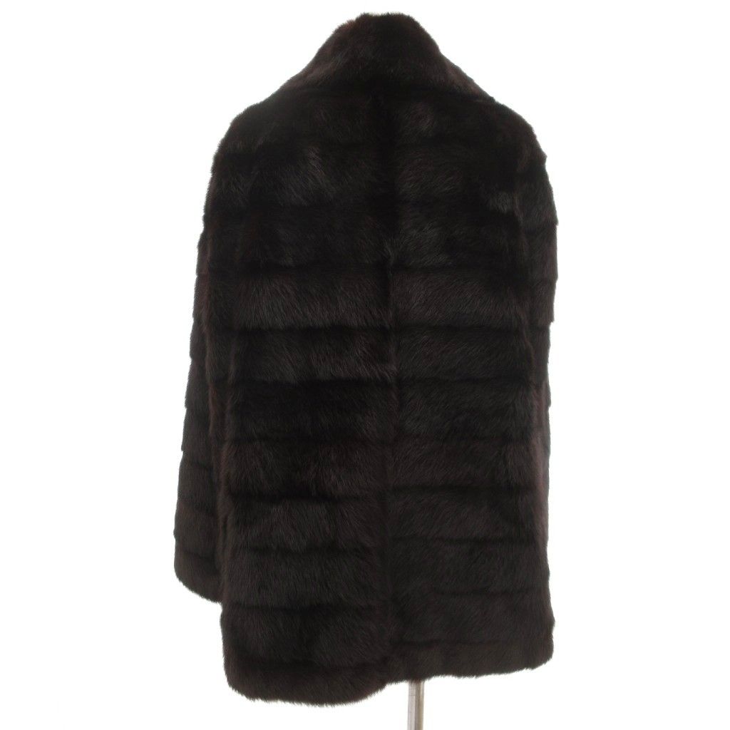 ファーコート 毛皮 ミンク ハーフ丈 11 ダークブラウン /UO □GY18