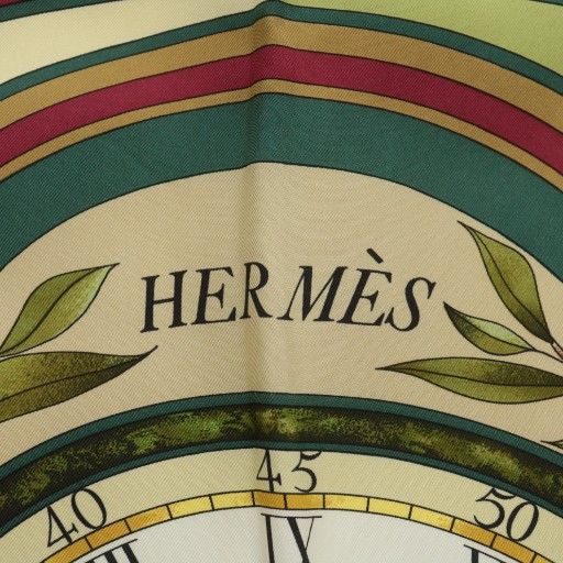 エルメス HERMES カレ90 parmi les fleurs je compte les heures 花の
