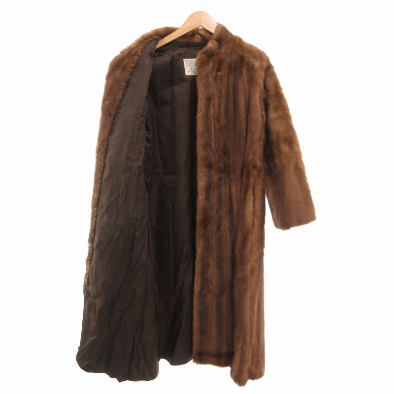 エンバ EMBA Lunaraine ミンクファー ロング コート 毛皮 茶 ブラウン