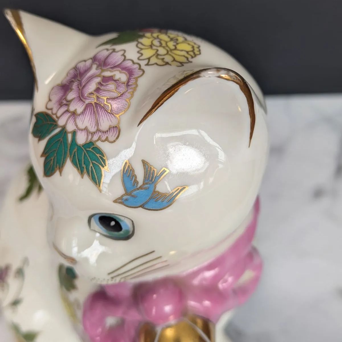 フランクリンミント　猫シリーズ　エーシアン　レア　限定品 フランクリンミント ハンドペイント フィギュリン 猫 置物 陶器 美品