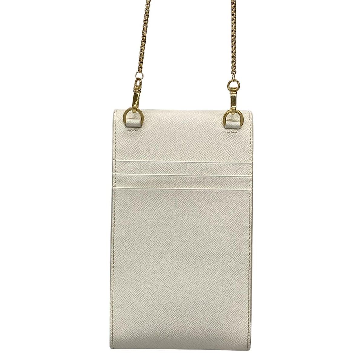 PRADA スマホショルダーバッグ ホワイト PRADA(プラダ) ショルダーバッグ - 白 スマホポシェット/チェーン