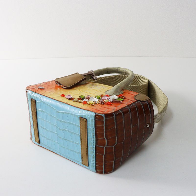 未使用 A.D.M.J. エーディーエムジェイ 牛革クロコ型押し