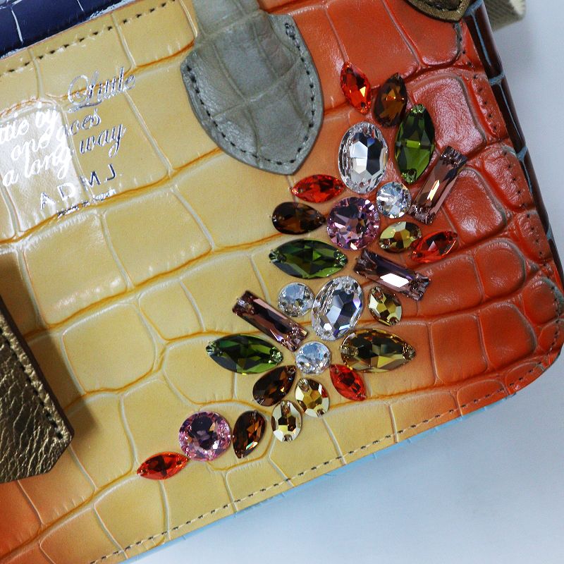 未使用 A.D.M.J. エーディーエムジェイ 牛革クロコ型押し