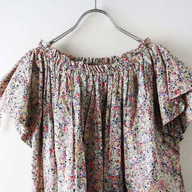 美品 ハグオーワー HUG O WaR リバティプリントギャザープルオーバー