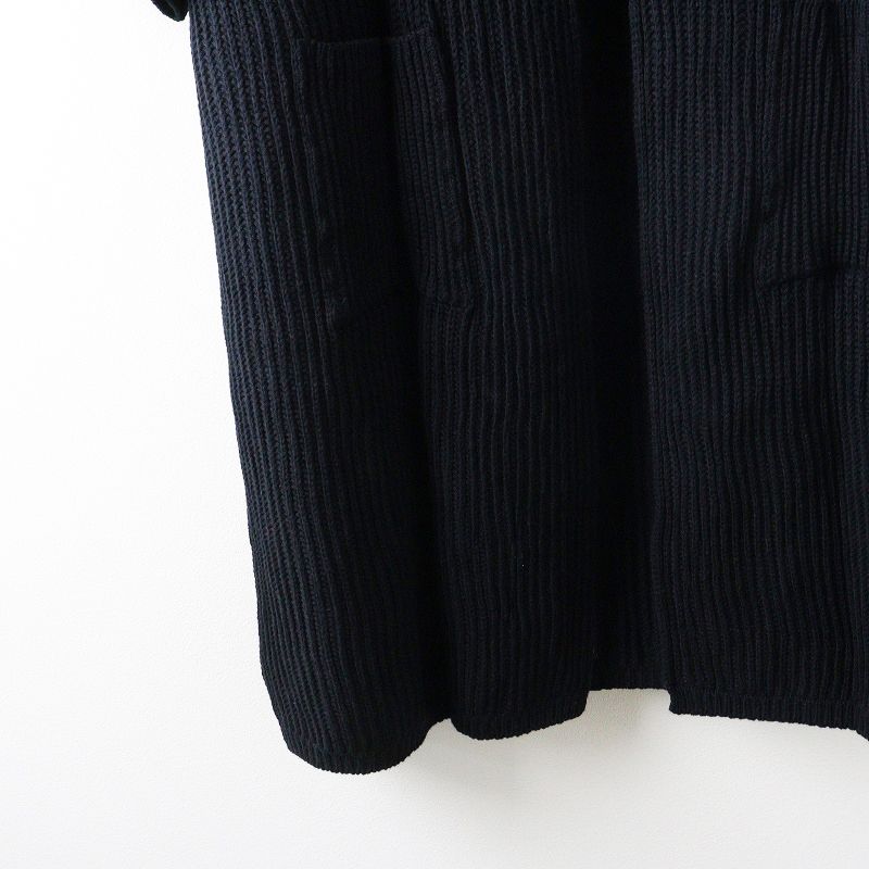 新品定価28820円　クロスアンドクロス　畦編みニットロングカーディガン TREOVER カーディガン 片畦編み・Vネック MIXニットカーディガン