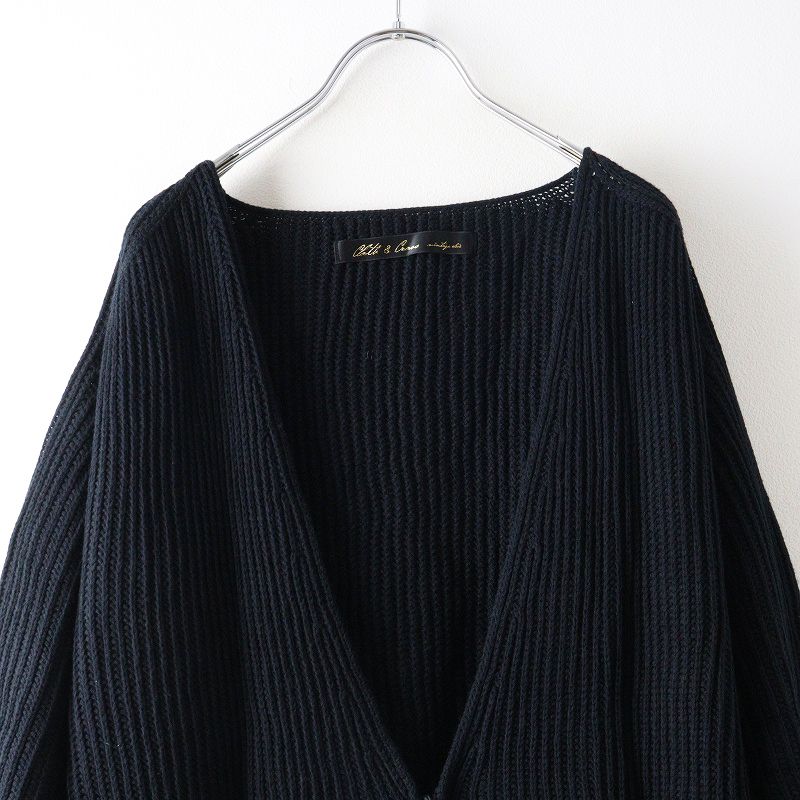 クロスアンドクロス ハグオーワーカーディガン 美品 ハグオーワー クロスアンドクロス HUG O WaR Cloth&Cross 畦編み