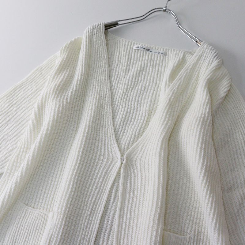 新品定価28820円　クロスアンドクロス　畦編みニットロングカーディガン 美品 ハグオーワー クロスアンドクロス HUG O WaR Cloth&Cross 畦編み