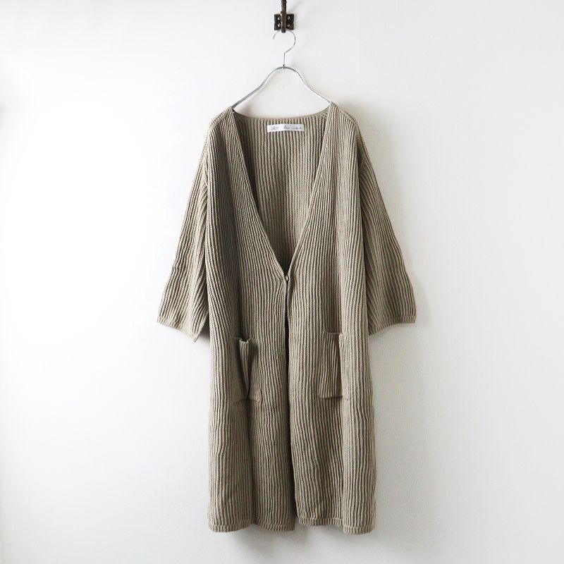 新品定価28820円　クロスアンドクロス　畦編みニットロングカーディガン 美品 ハグオーワー クロスアンドクロス HUG O WaR Cloth&Cross 畦編み