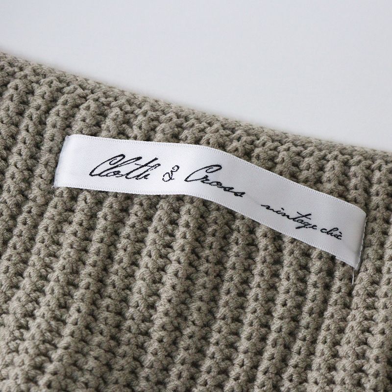 新品定価28820円　クロスアンドクロス　畦編みニットロングカーディガン 美品 ハグオーワー クロスアンドクロス HUG O WaR Cloth&Cross 畦編み