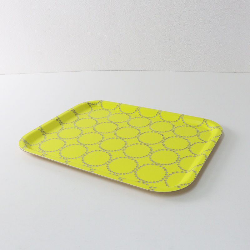 ミナペルホネン mina perhonen tambourine トレイ 大＼イエロー 天然木