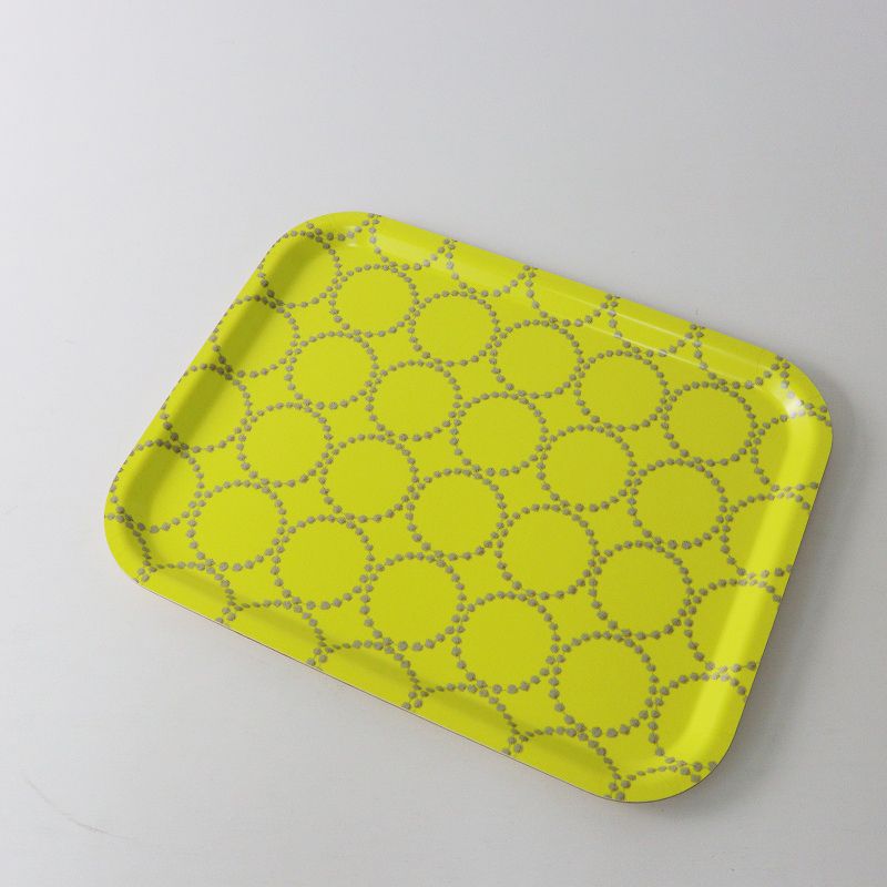 ミナペルホネン mina perhonen tambourine トレイ 大＼イエロー 天然木