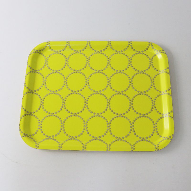 ミナペルホネン mina perhonen tambourine トレイ 大＼イエロー 天然木