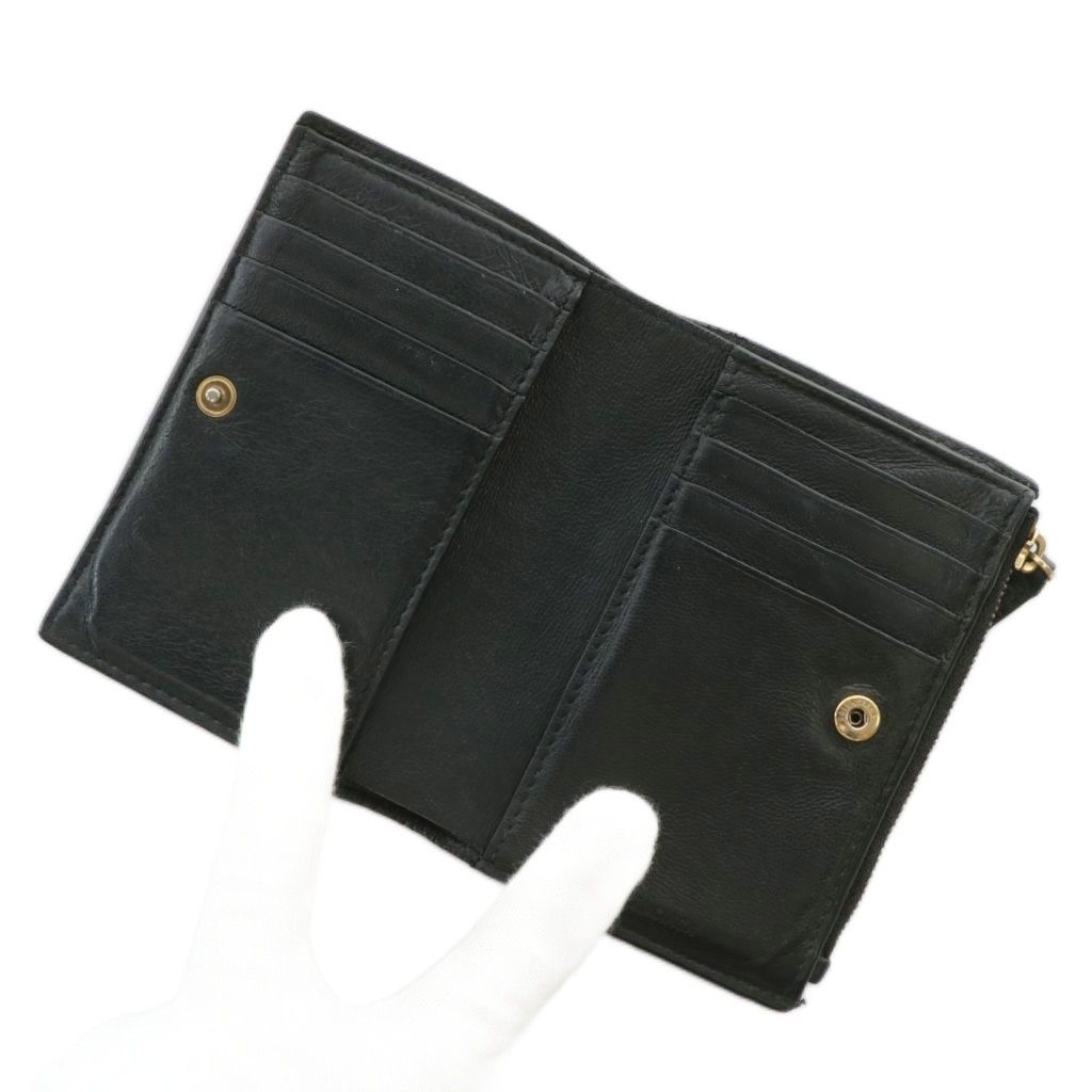 バレンシアガ BALENCIAGA 694166 財布 二つ折り レザー ロゴ 黒