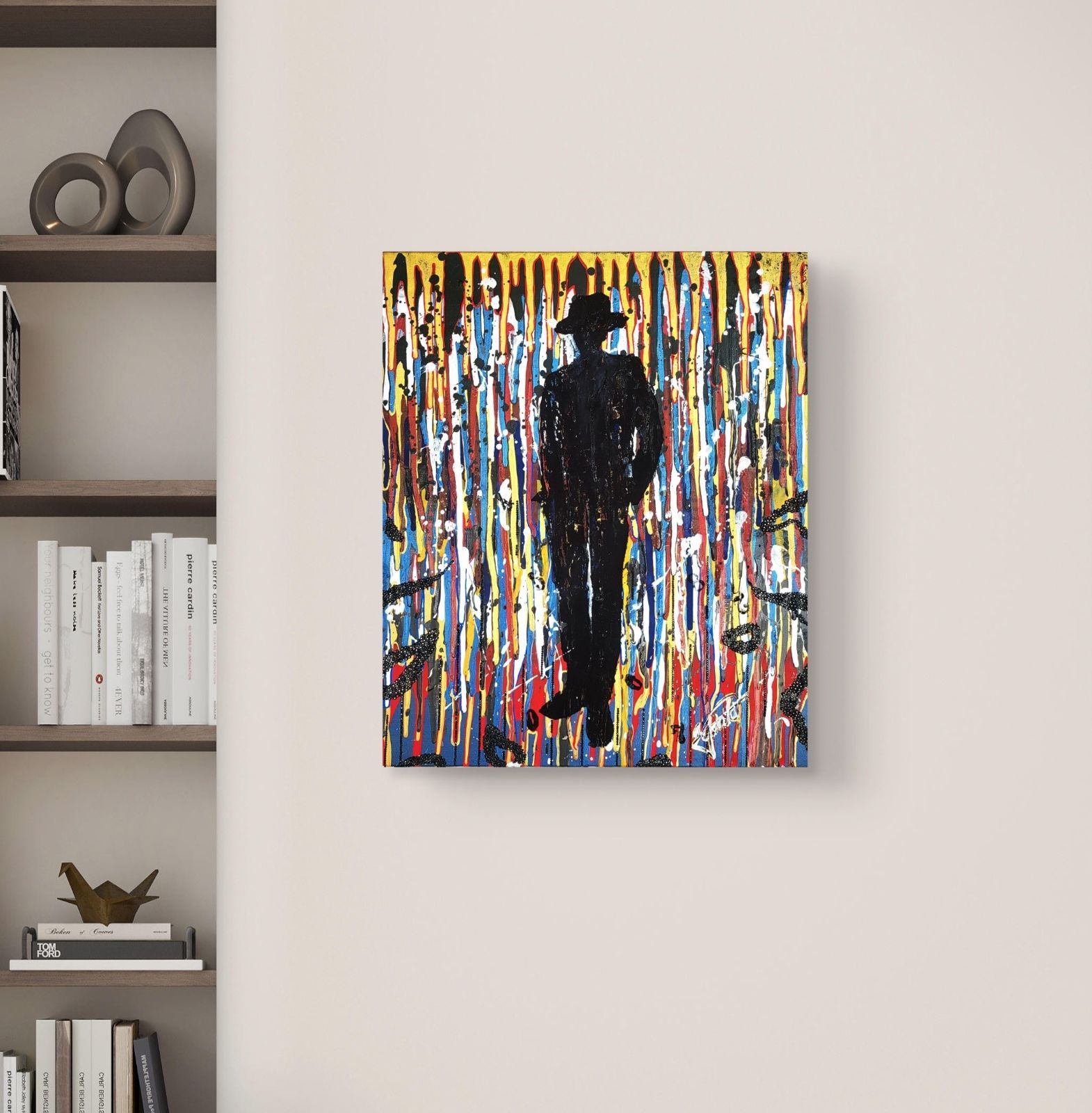 ギグワーカー / モダン画 46×38㎝ F8 キャンバス 原画 一点もの 現代