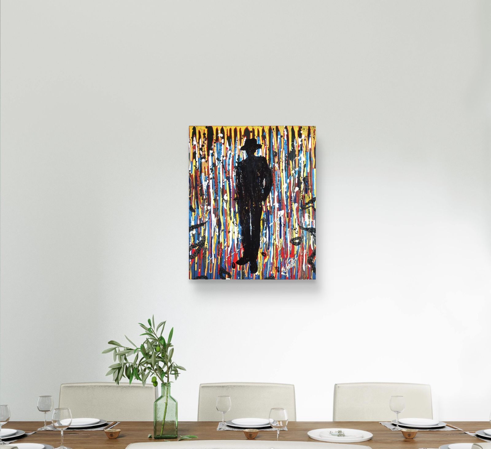 ギグワーカー / モダン画 46×38㎝ F8 キャンバス 原画 一点もの 現代