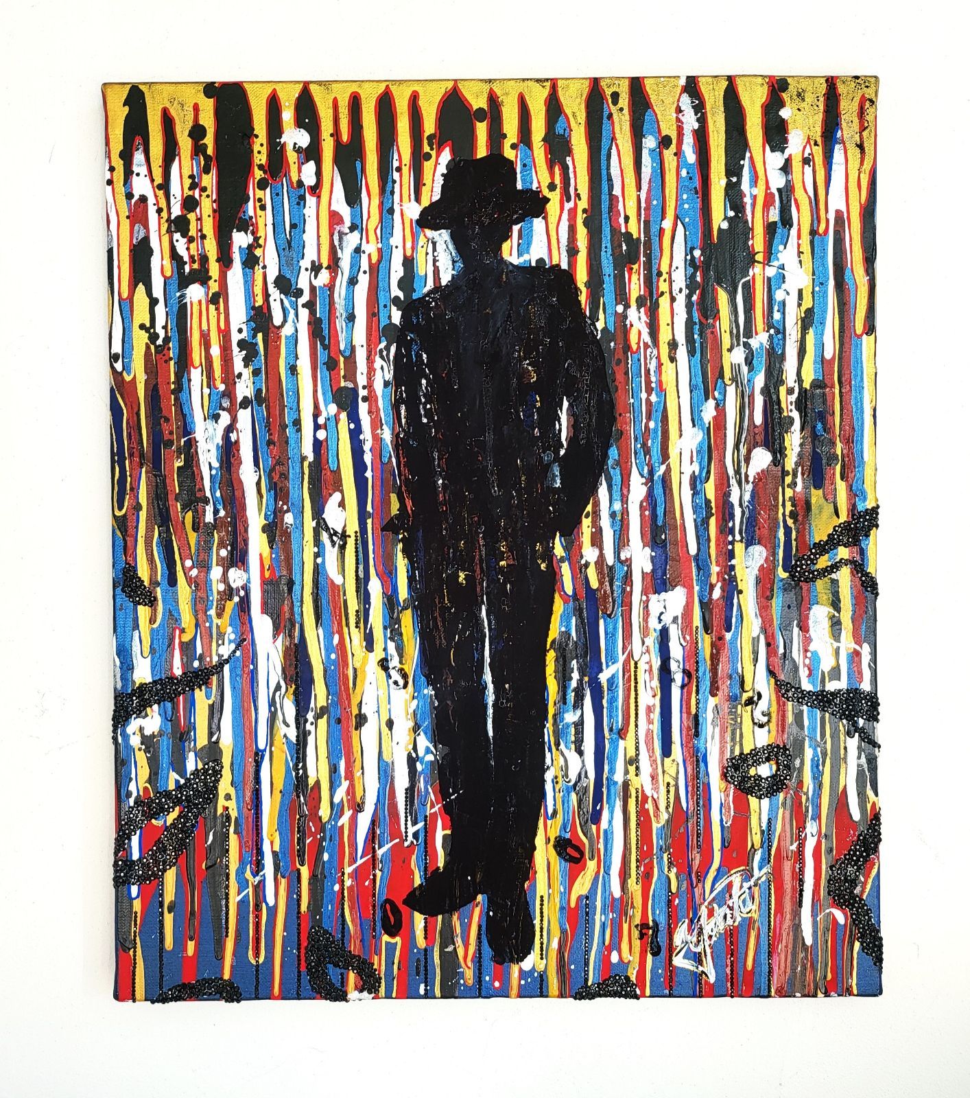 ギグワーカー / モダン画 46×38㎝ F8 キャンバス 原画 一点もの 現代