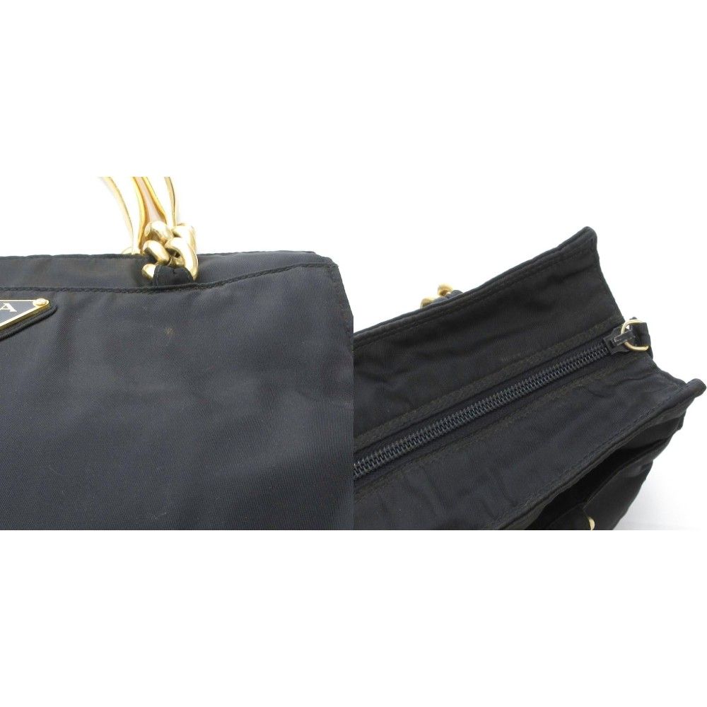 プラダ PRADA ハンドバッグ ロゴ 三角プレート メタルハンドル