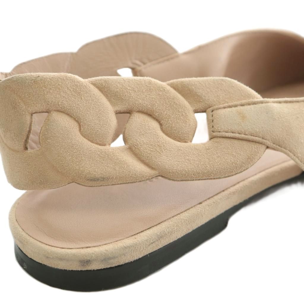 【近年・2023ss 】エルメス　ジーナ フラットシューズ スエード　ベージュ 近年・2023ss 】エルメス ジーナ フラットシューズ スエード ベージュ