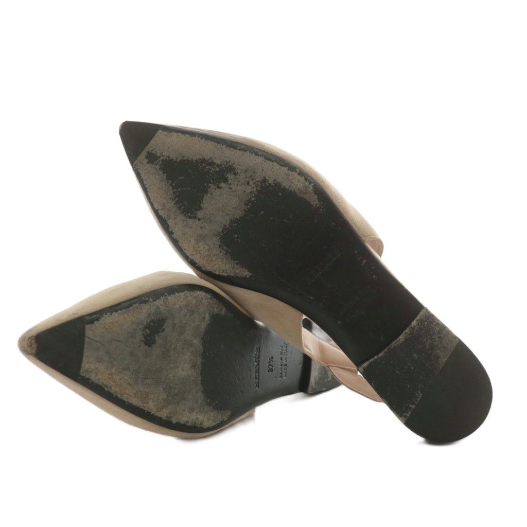 【近年・2023ss 】エルメス　ジーナ フラットシューズ スエード　ベージュ エルメス HERMES ジーナ フラットシューズ サンダル スエード ポイン