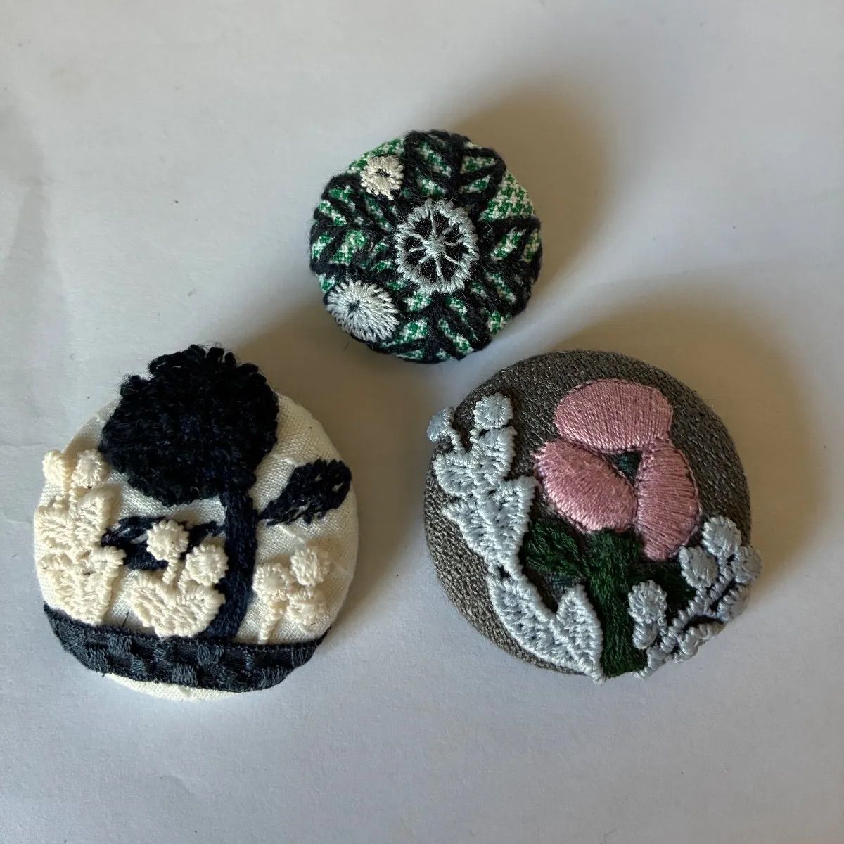3点セット ミナペルホネン刺繍生地使用 ぶら下がりレース使用