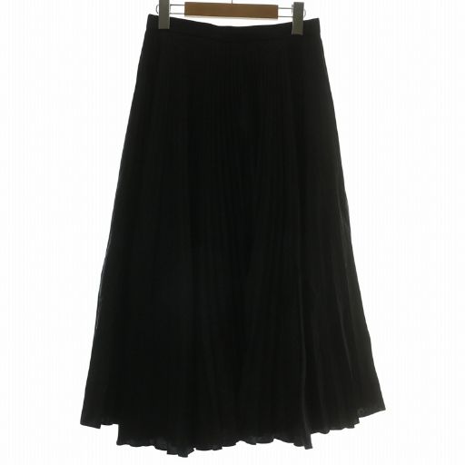 プラダ PRADA プリーツスカート シルク混 ロング ロゴ プリント 総柄