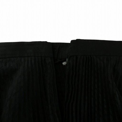 プラダ PRADA プリーツスカート シルク混 ロング ロゴ プリント 総柄