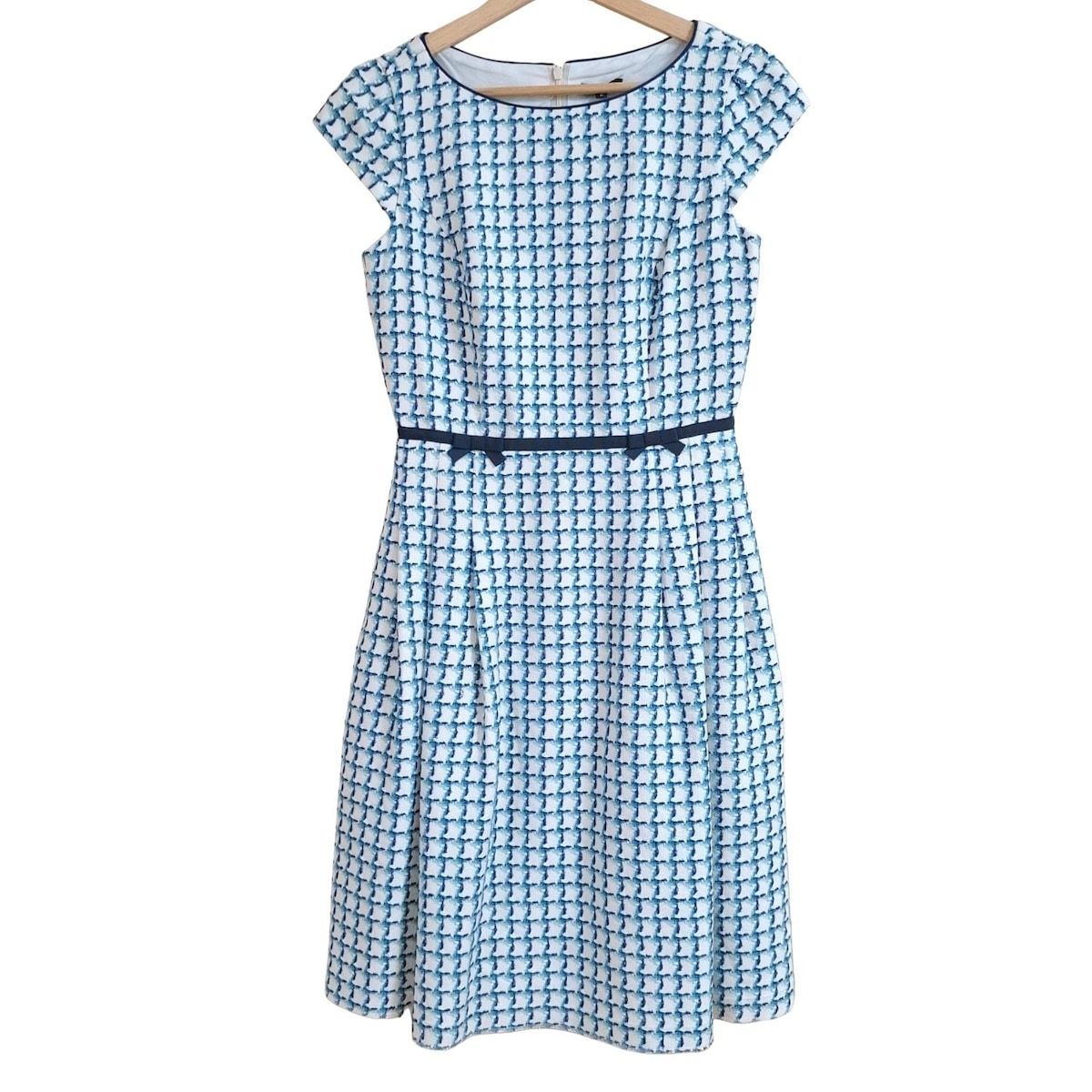 TOCCA ワンピース 2サイズ TOCCA(トッカ) ワンピース サイズ2 S レディース - 白×ネイビー×マルチ