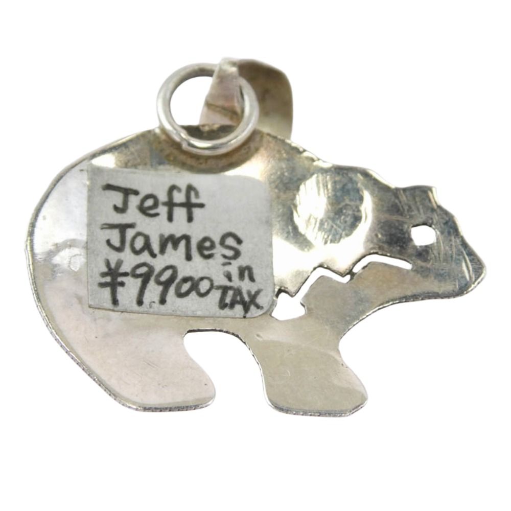 ナバホ NAVAJO JJJ刻印 Jeff James Jr ベアー ターコイズ ペンダント