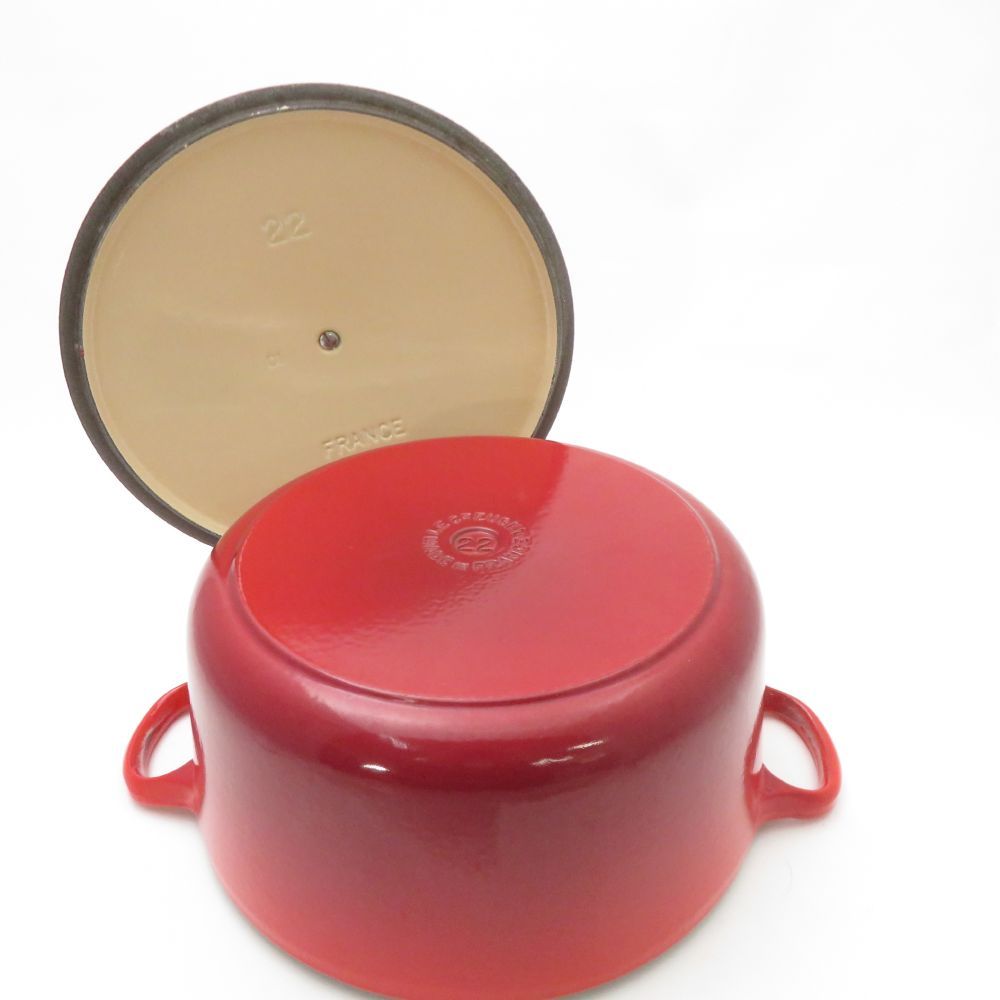 LE CREUSET 鍋（両手鍋22cm）とココットのセット ココット・ロンド 【並行輸入品】ル・クルーゼ ルクルーゼ 両手鍋