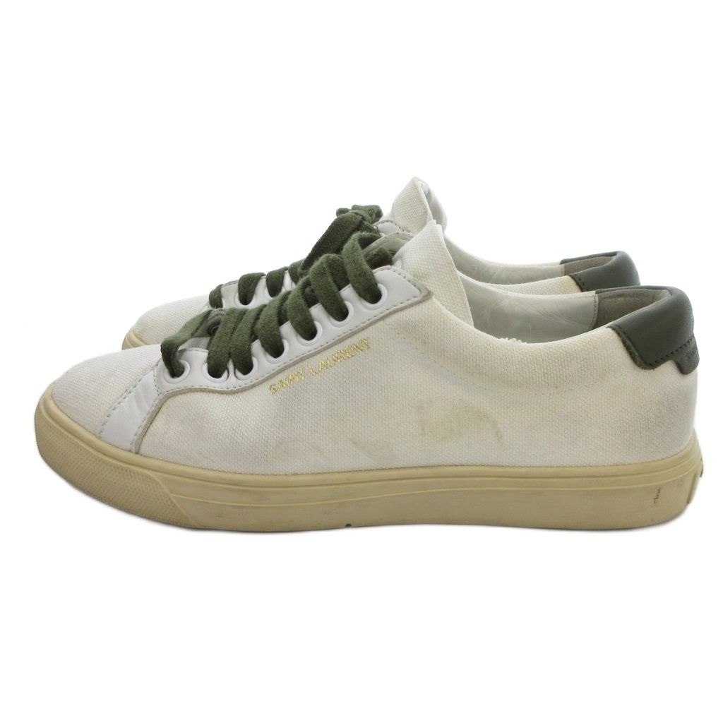 サンローラン パリ SAINT LAURENT PARIS スニーカー シューズ キャンバス 36 白 ホワイト /UO ■MNK2