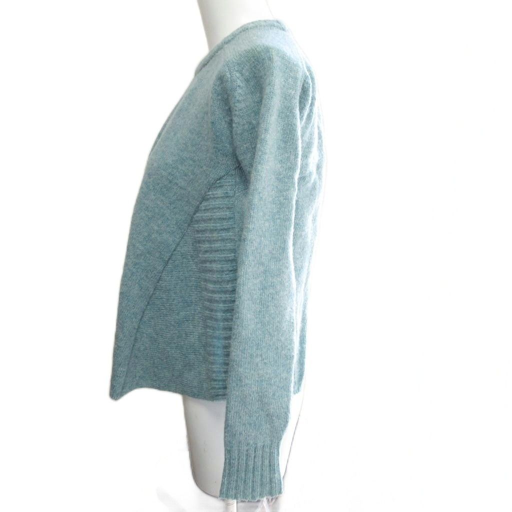 バレンシアガ 03 AW ニコラ期 変形デザイン ニット セーター 背開き ウール 長袖 38 約M 青 ブルー 系 IBO 84 1119