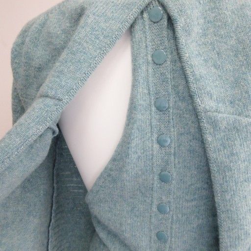  バレンシアガ 03 AW ニコラ期 変形デザイン ニット セーター 背開き ウール 長袖 38 約M 青 ブルー 系 IBO 84 1119 ニット セーター トップス