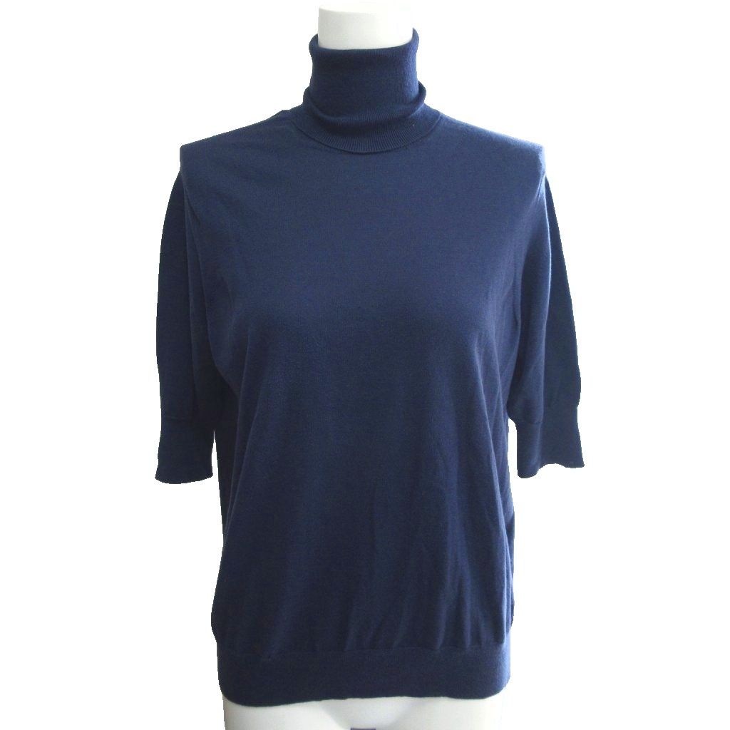 ドゥロワー Drawer 近年 18G 5分袖 タートルネックニット カットソー