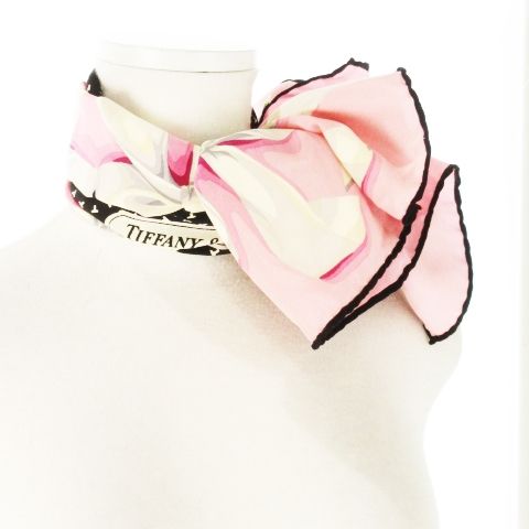 ティファニー TIFFANY & CO. T DESIGN スカーフ スクエア 大判 シルク