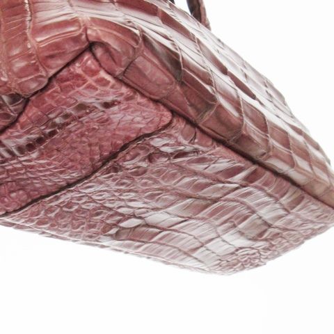 イビサ IBIZA ハンドバッグ レザー 革 クロコダイル ワニ革 紫
