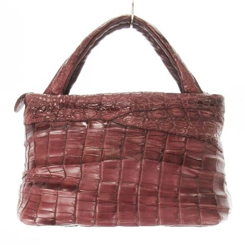 イビサ IBIZA ハンドバッグ レザー 革 クロコダイル ワニ革 紫