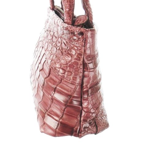 イビサ IBIZA ハンドバッグ レザー 革 クロコダイル ワニ革 紫