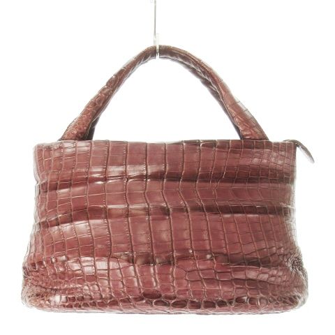 イビサ IBIZA ハンドバッグ レザー 革 クロコダイル ワニ革 紫