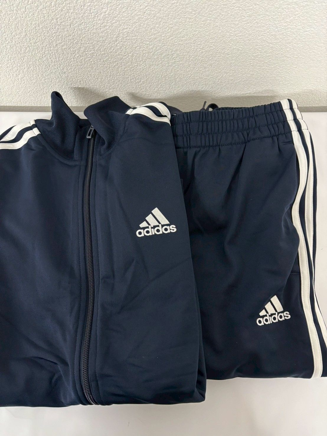 adidas アディダス ジャージ 上下セット ASIA S ネイビー 3ストライプ