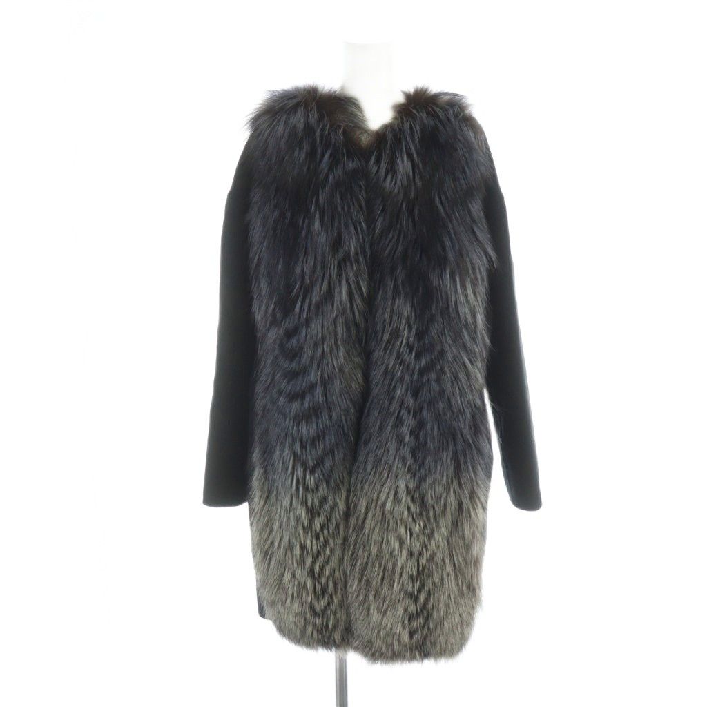 フェンディ FENDI ロング コート シルバーフォックス ファー 毛皮