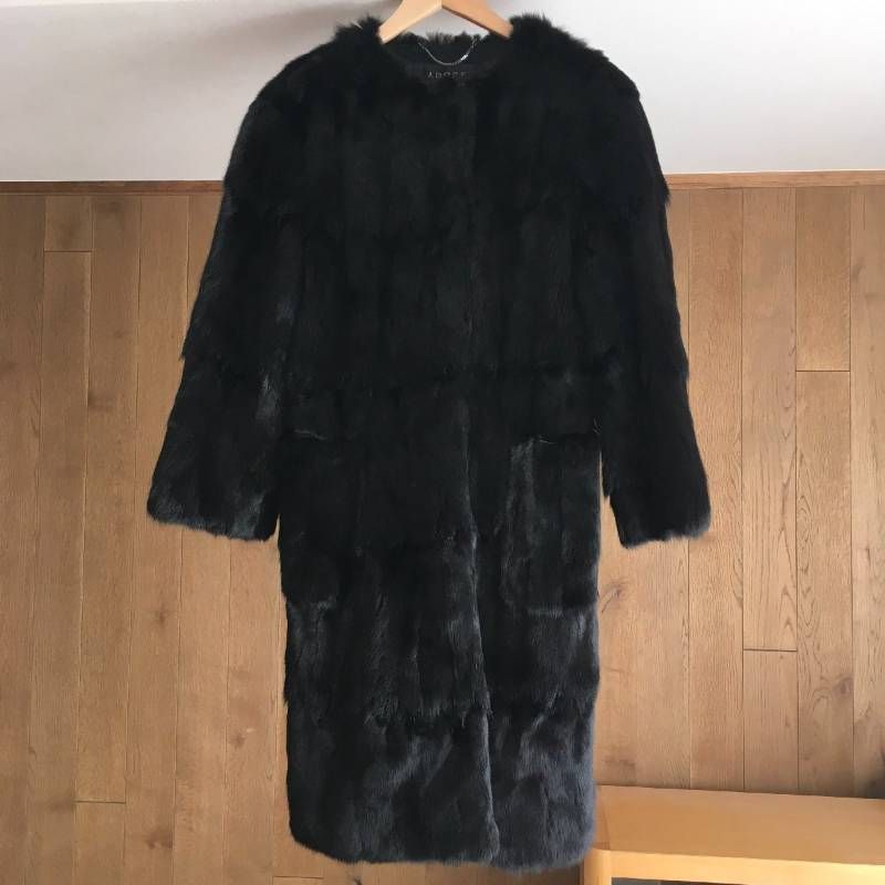 美品 ADOREアドーア リス 毛皮 ノーカラー コート38 【公式通販】