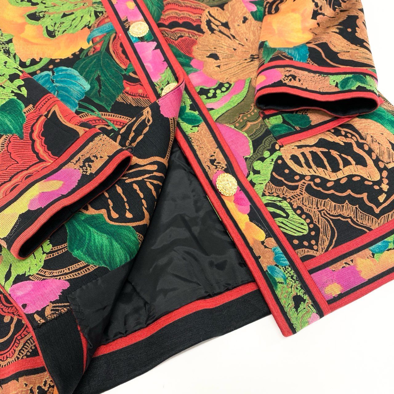 58k22 LEONARD FASHION レオナール ノーカラージャケット ロング