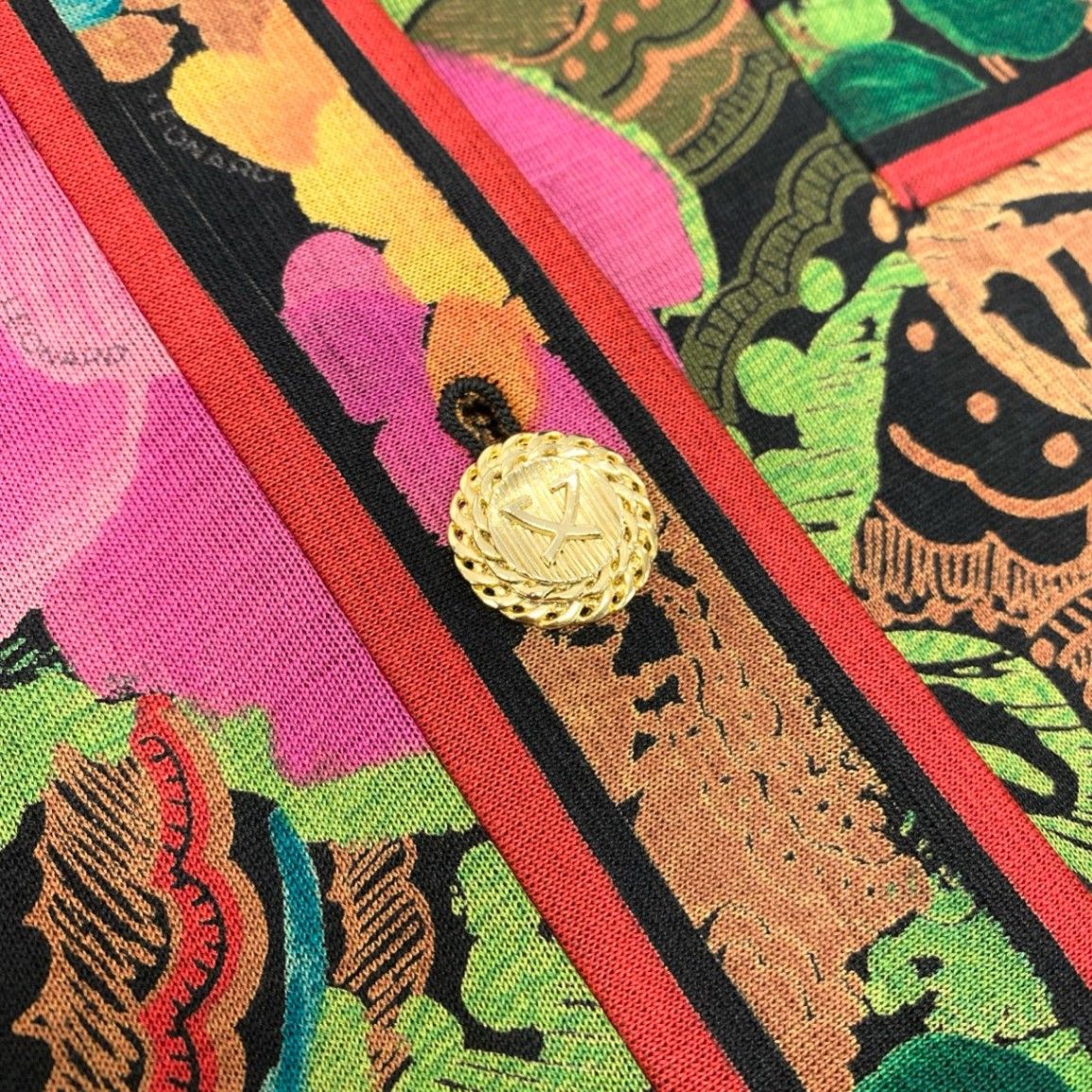 58k22 LEONARD FASHION レオナール ノーカラージャケット ロング