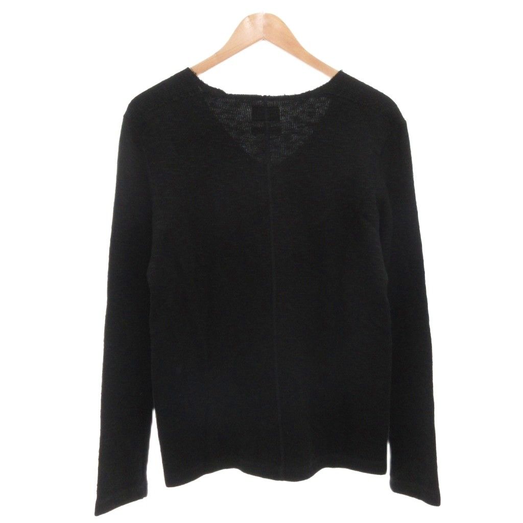 ビームス BEAMS ニット セーター Vネック コットン 長袖 S 黒 ブラック