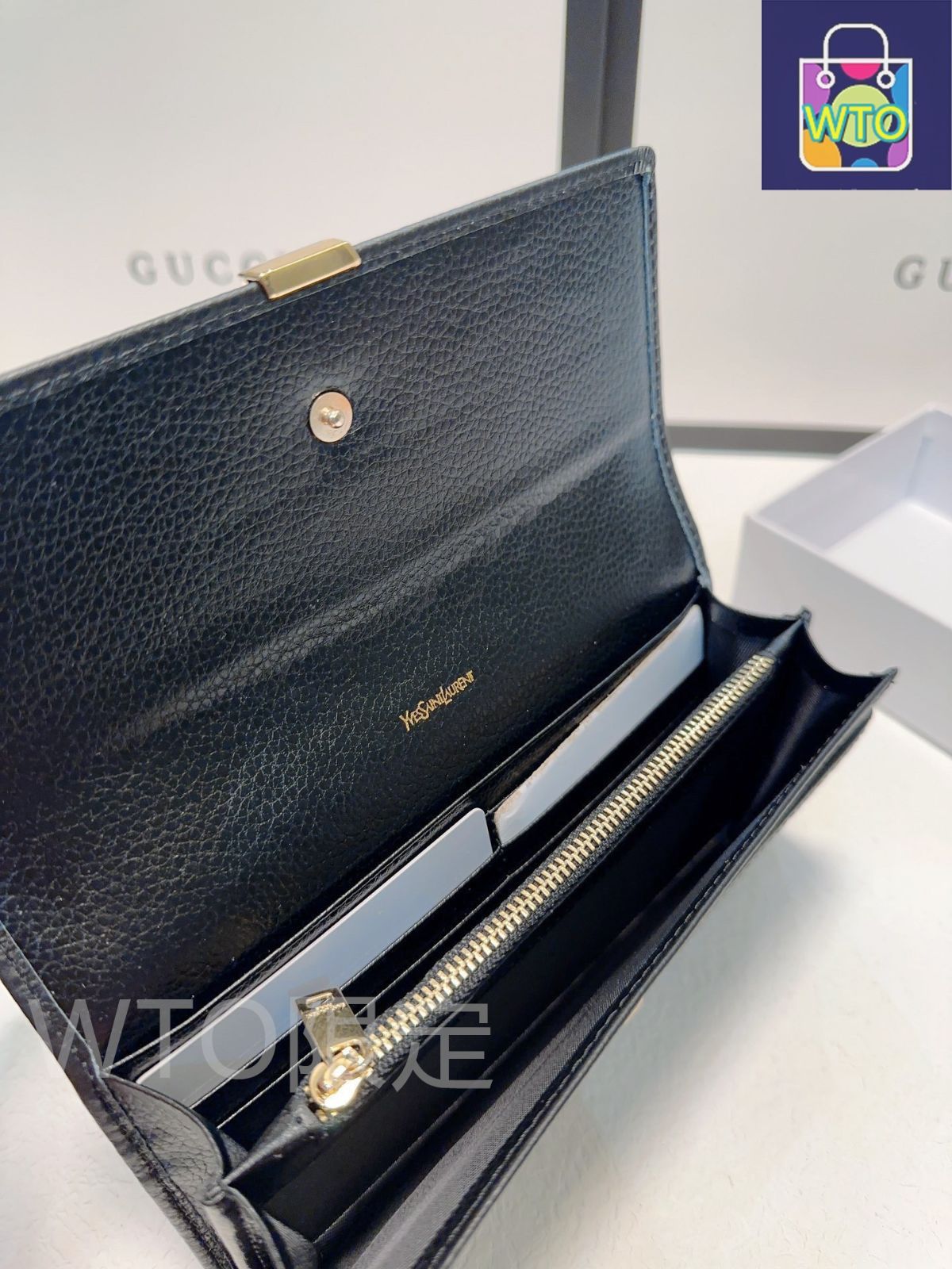 今日特価】YSL セイントローラン クロコダイル柄小牛皮財布 質感に優れ