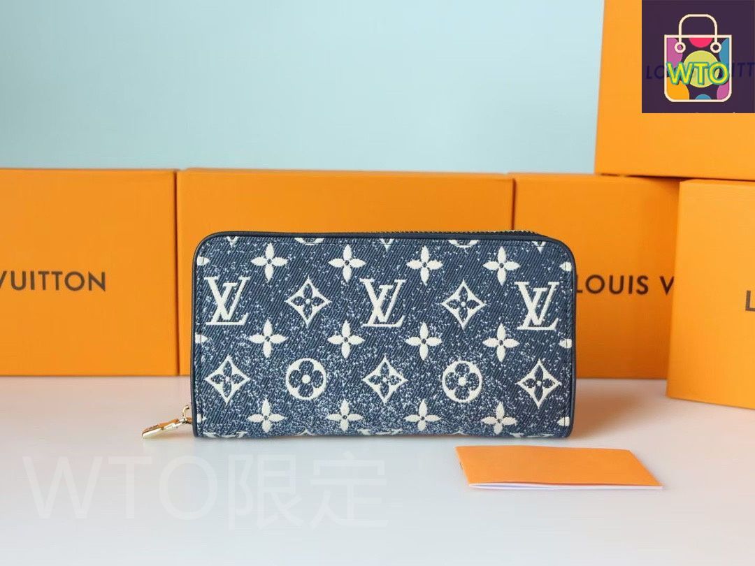 LOUIS VUITTON モノグラム・ジャガードデニム・ジッピー・ウォレット
