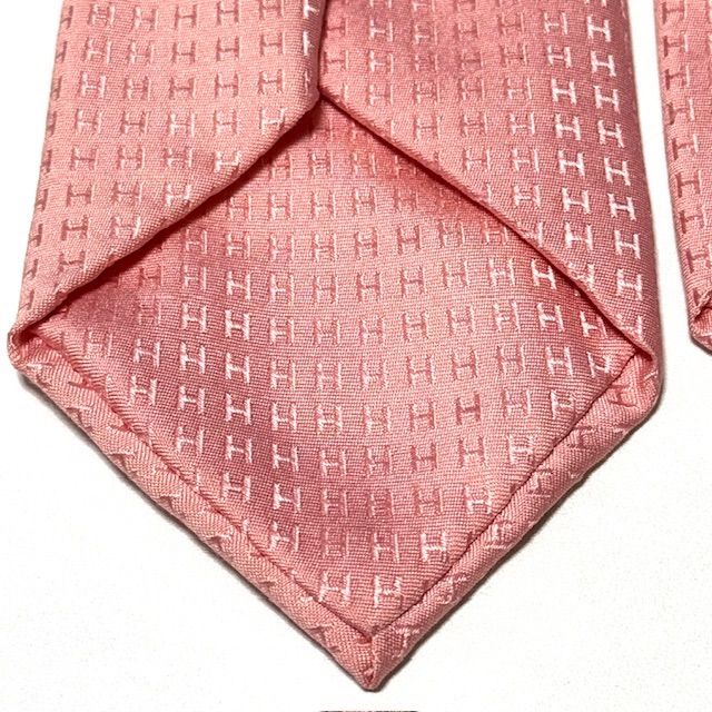 HERMES ファソネ H ジャガード ピンク 総柄 ネクタイ 056794 HERMES ファソネ H ジャガード ピンク 総柄 ネクタイ - メルカリ