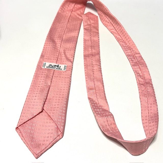 HERMES ファソネ H ジャガード ピンク 総柄 ネクタイ - メルカリ