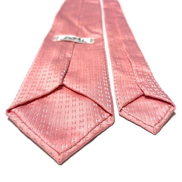 HERMES ファソネ H ジャガード ピンク 総柄 ネクタイ - メルカリ